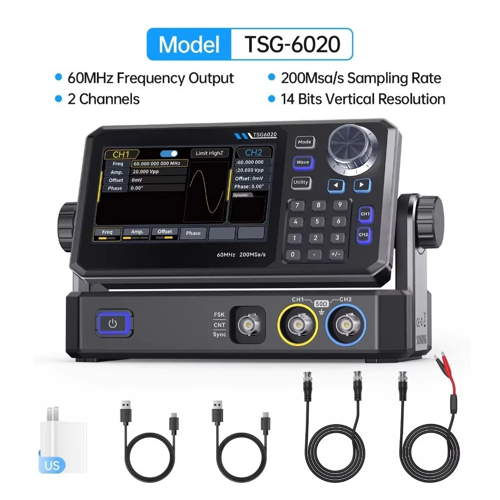 Generator funkcji dwukanałowy  – Dual Channel Arbitrary Waveform Function Generator 60Mhz recenzja i cena