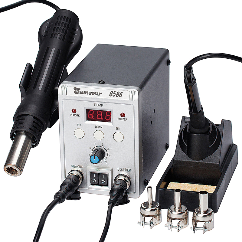 8586 700W 2 w 1 Cyfrowy wyświe – Smd Rework Station Hot Air Soldering 2 In 1 recenzja i cena