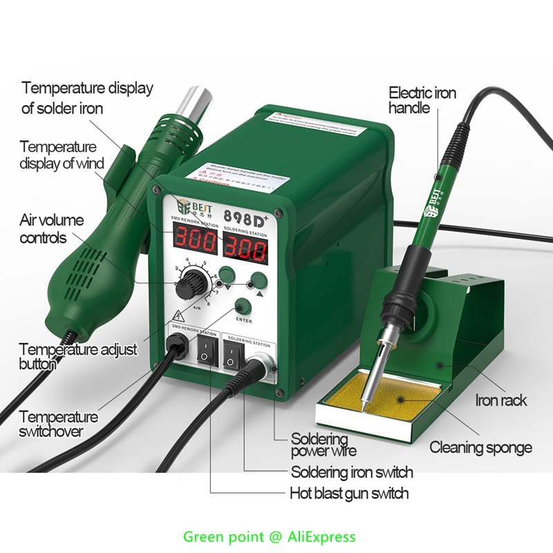 BST-898D + wyświetlacz LED 2 w – Smd Rework Station Hot Air Soldering 2 In 1 recenzja i cena