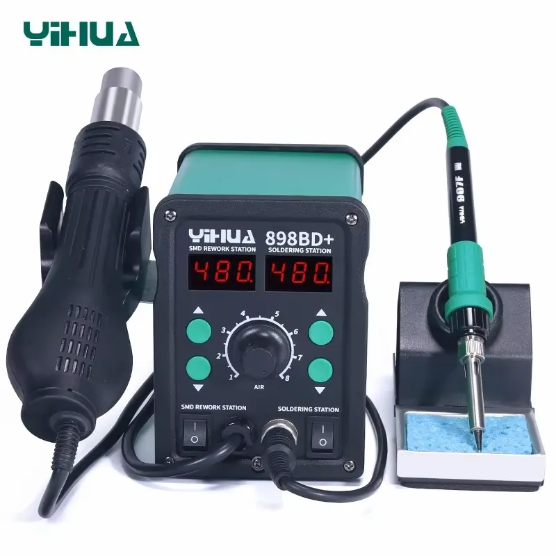 YIHUA 898BD+ 220V 2 w 1 Cyfrow – Smd Rework Station Hot Air Soldering 2 In 1 recenzja i cena