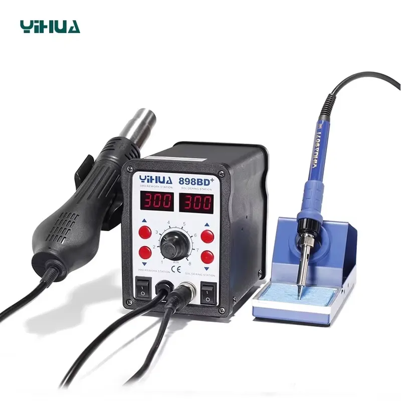 YIHUA 898BD+ 220V 2 w 1 Cyfrow – Smd Rework Station Hot Air Soldering 2 In 1 recenzja i cena